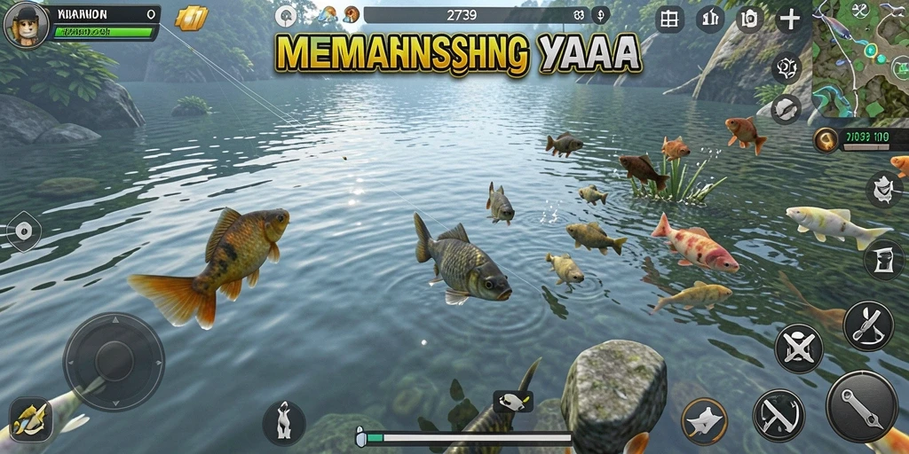 Tangkapan besar di game memancing yang menantang.