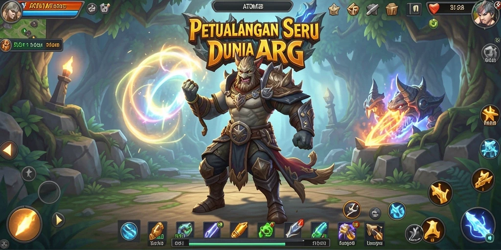 Tangkapan layar gameplay ATOM138 menampilkan aksi seru dalam pertempuran ARPG.