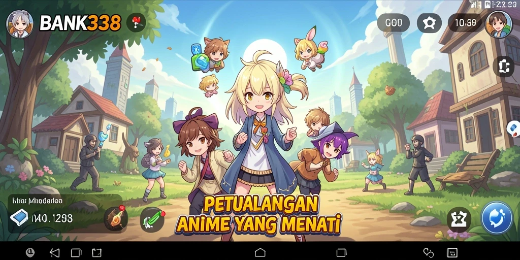 Tangkapan layar menampilkan momen seru dalam game Anime BANK338.