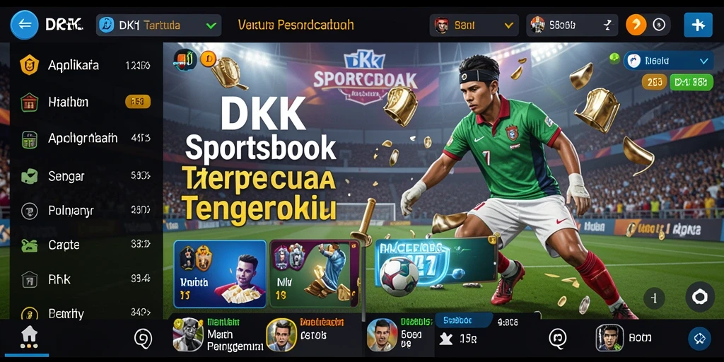 Screenshot utama DKK menampilkan taruhan olahraga secara real-time.
