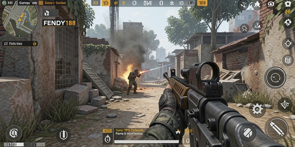 Tampilan gameplay seru dalam pertempuran TPS di FENDY188.