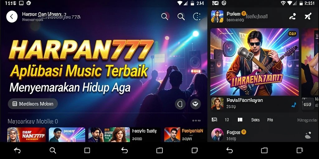 Tampilan gameplay utama HARAPAN777 menampilkan antarmuka musik yang interaktif dan menarik.