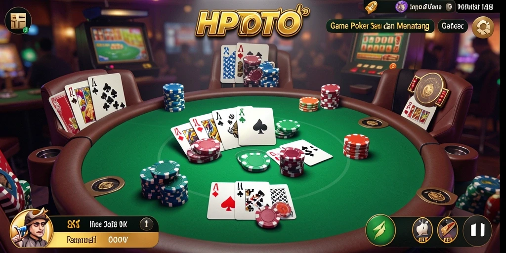 Tampilan menarik dari gameplay poker HPTOTO yang seru.