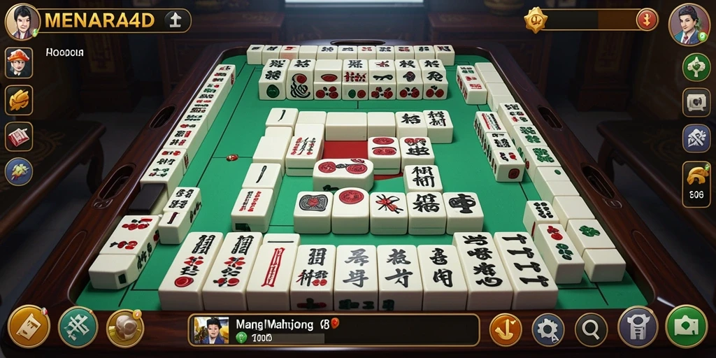 Tangkapan layar MENARA4D yang menunjukkan gameplay Mahjong yang menarik.