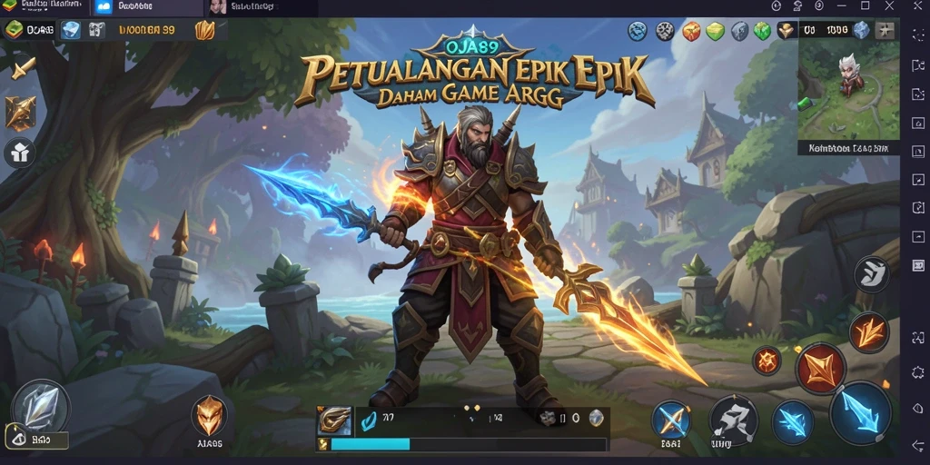 Tampilan gameplay epik OJA89 dalam pertarungan ARPG.