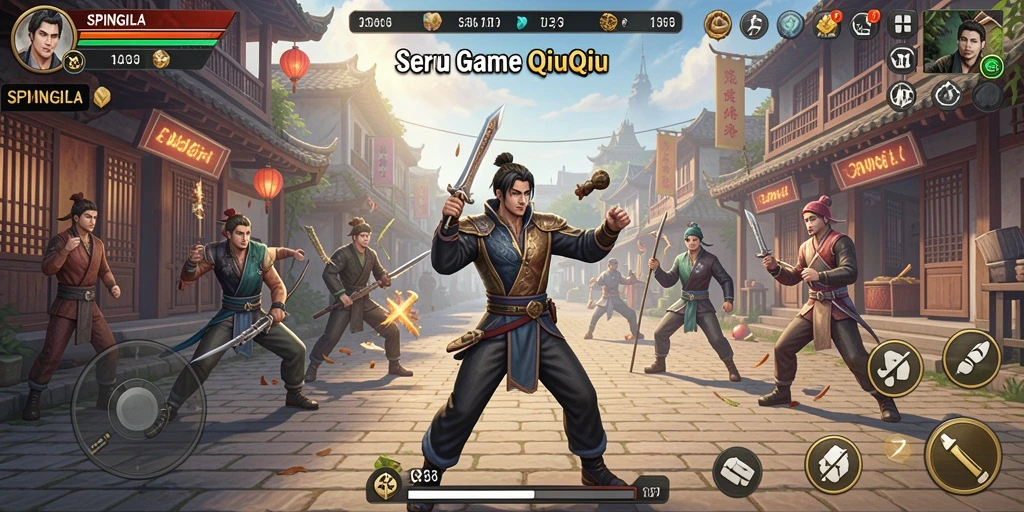Tampilan gameplay seru dari SPINGILA di QiuQiu.