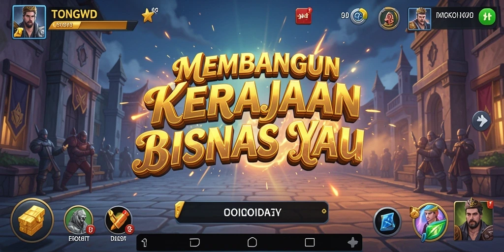 Screenshot utama TONGWD menampilkan gameplay bisnis yang dinamis.