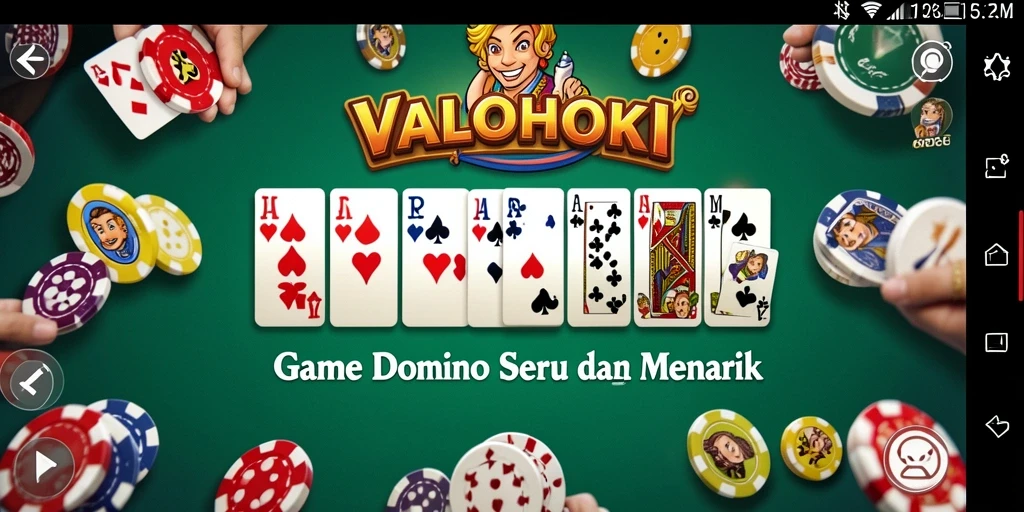 Tampilan gameplay seru dalam permainan domino VALOHOKI.